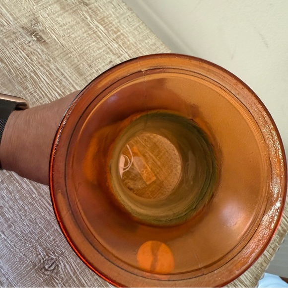 Vidrios San Miguel Orange Vase, Handmade In Spain from 100% Recycled Glass, 8” - Picture 7 of 8